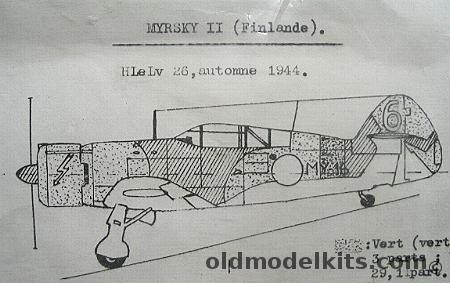 Unknown 1/72 Finnish Myrsky II plastic model kit
